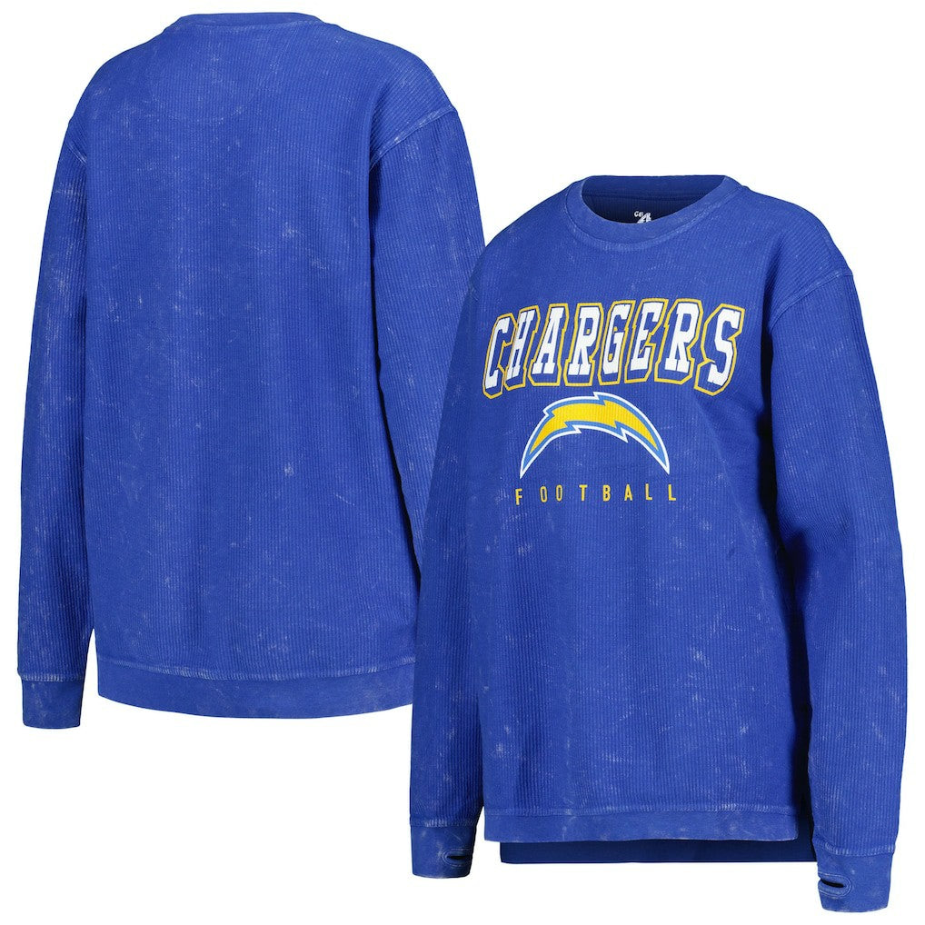 Los Angeles Chargers G-III 4Her by Carl Banks Women's Comfy Cord Pullover Sweatshirt Powder Blue | NFL