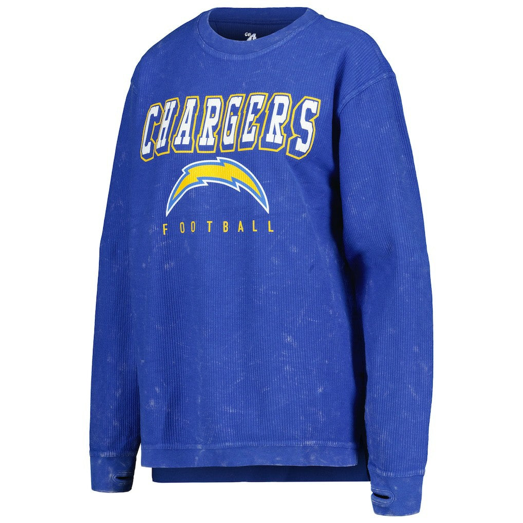 Los Angeles Chargers G-III 4Her by Carl Banks Women's Comfy Cord Pullover Sweatshirt Powder Blue | NFL
