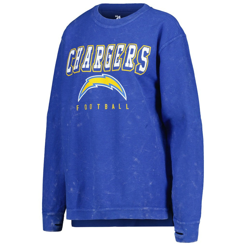 Los Angeles Chargers G-III 4Her by Carl Banks Women's Comfy Cord Pullover Sweatshirt Powder Blue | NFL