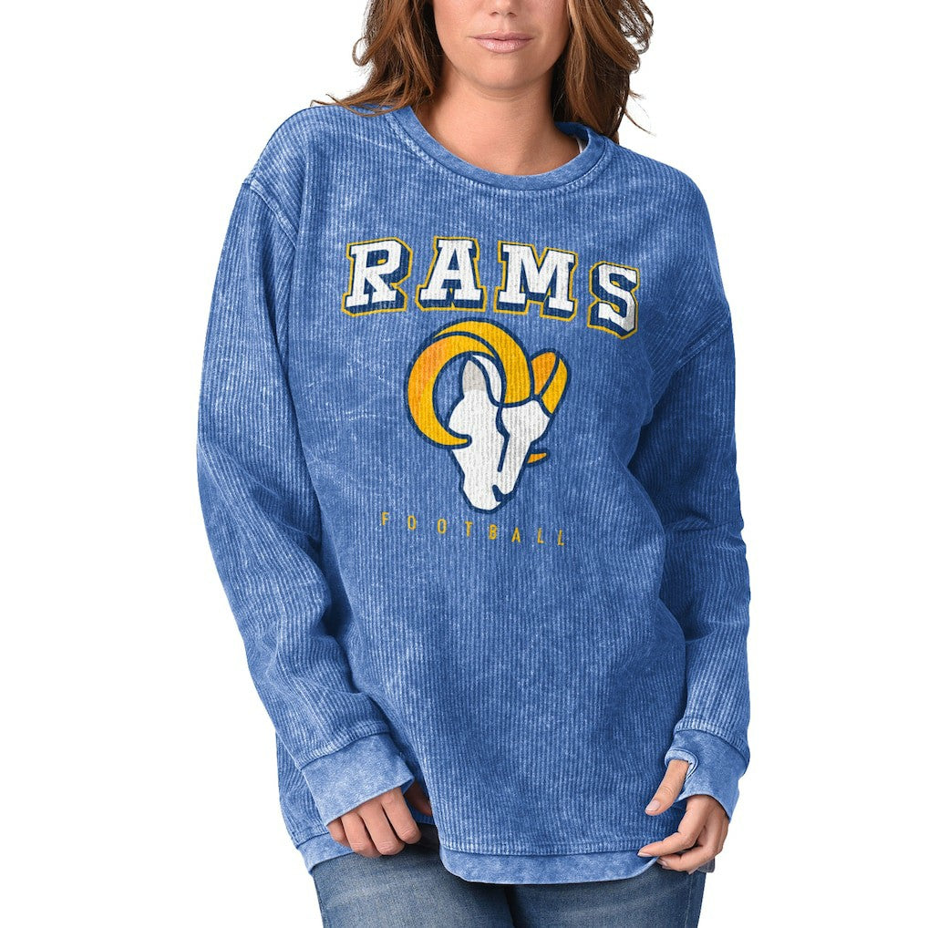 Los Angeles Rams G-III 4Her by Carl Banks Women's Comfy Cord Pullover Sweatshirt Royal | NFL