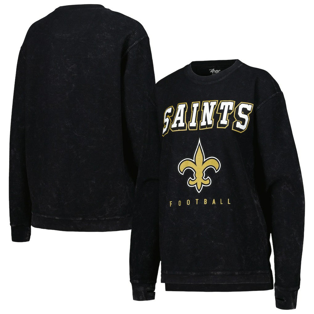 New Orleans Saints G-III 4Her by Carl Banks Women's Comfy Cord Pullover Sweatshirt Black | NFL
