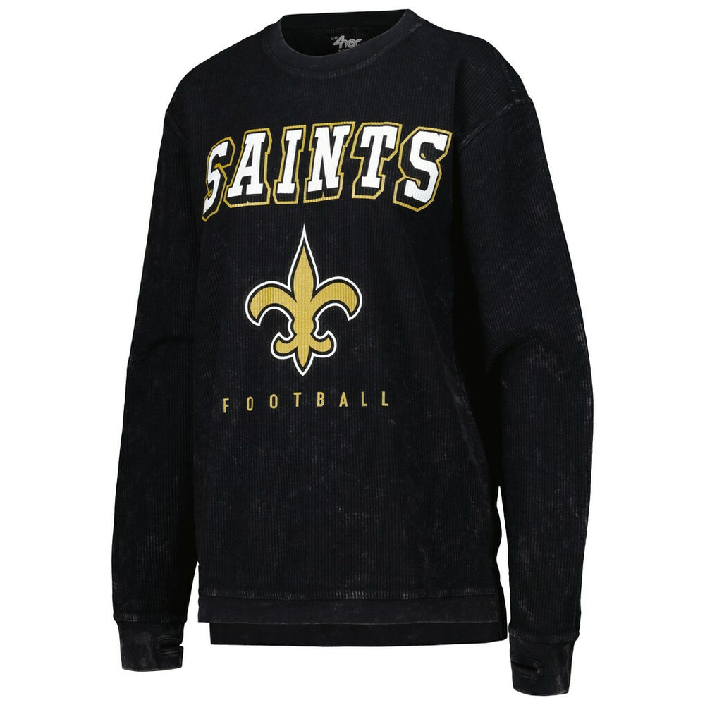 New Orleans Saints G-III 4Her by Carl Banks Women's Comfy Cord Pullover Sweatshirt Black | NFL