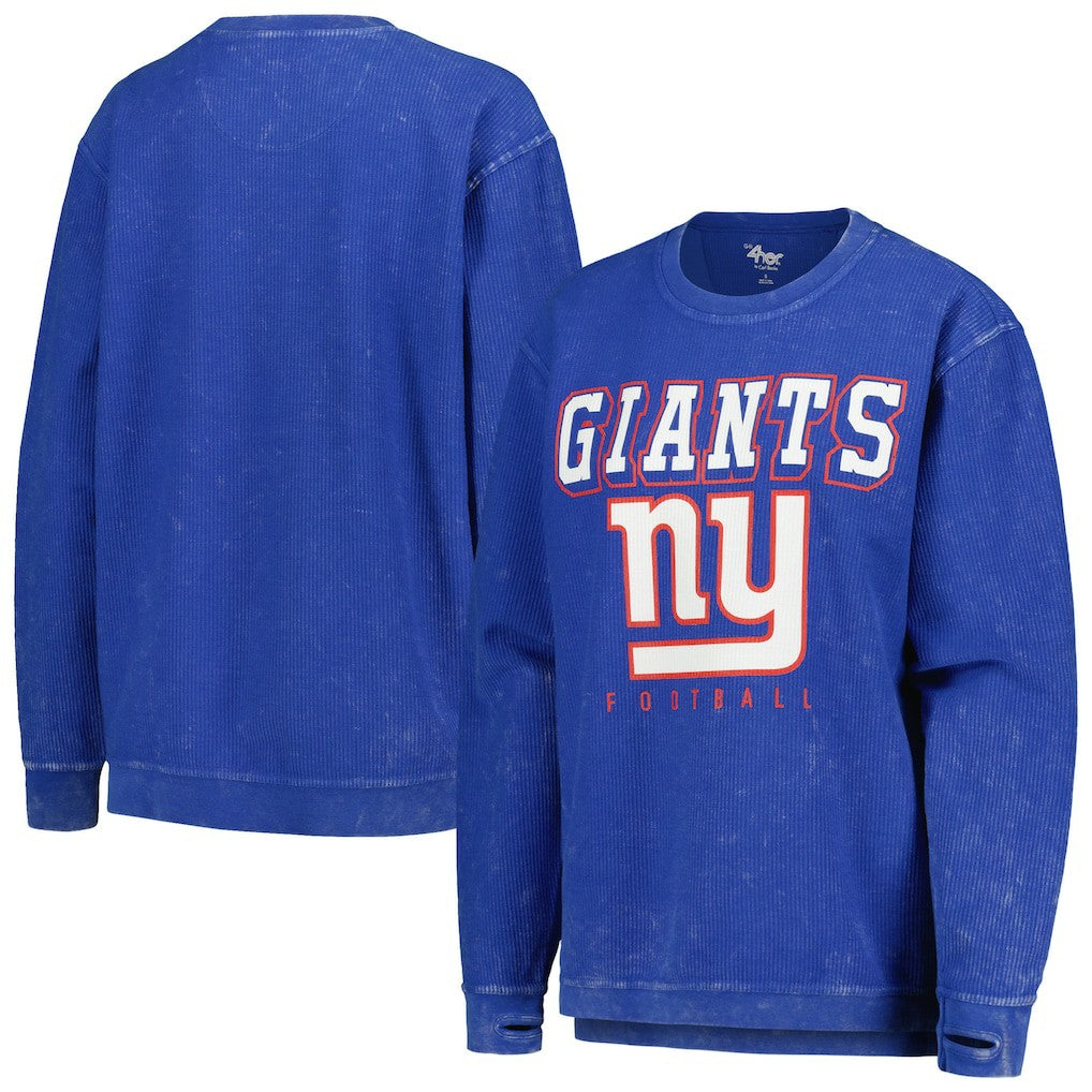 New York Giants G-III 4Her by Carl Banks Women's Comfy Cord Pullover Sweatshirt Royal | NFL