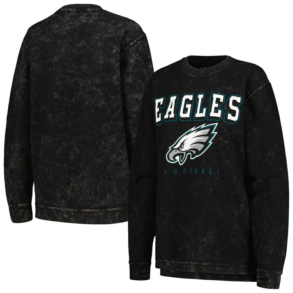 Philadelphia Eagles G-III 4Her by Carl Banks Women's Comfy Cord Pullover Sweatshirt Black | NFL