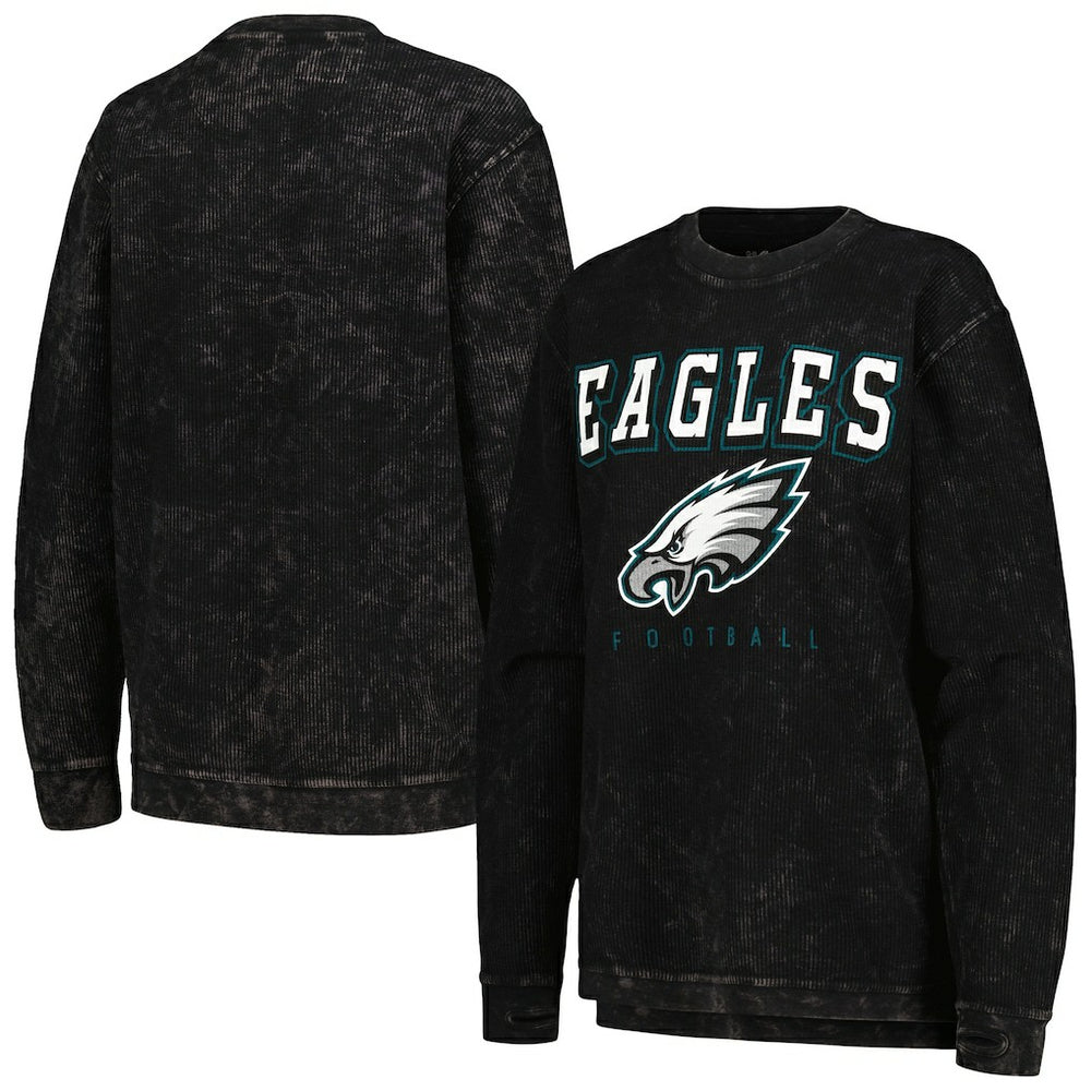 Philadelphia Eagles G-III 4Her by Carl Banks Women's Comfy Cord Pullover Sweatshirt Black | NFL