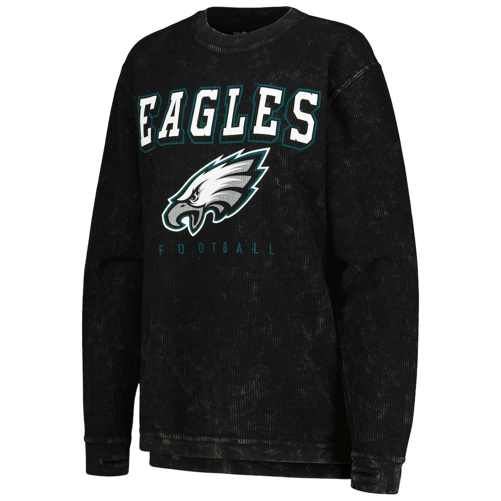 Philadelphia Eagles G-III 4Her by Carl Banks Women's Comfy Cord Pullover Sweatshirt Black | NFL