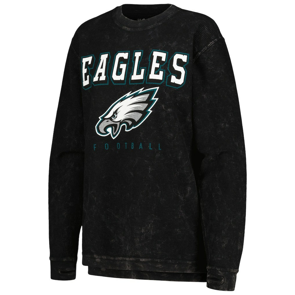 Philadelphia Eagles G-III 4Her by Carl Banks Women's Comfy Cord Pullover Sweatshirt Black | NFL