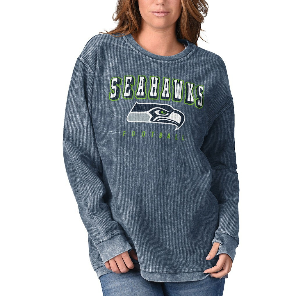 Seattle Seahawks G-III 4Her by Carl Banks Women's Comfy Cord Pullover Sweatshirt College Navy | NFL