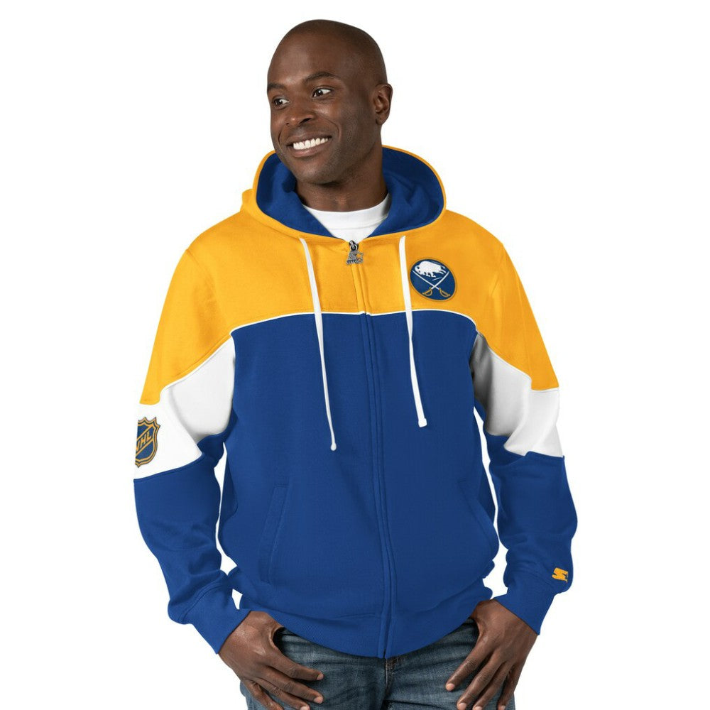 Buffalo Sabres Starter Power Forward Full-Zip Hoodie - Royal/Gold - NHL