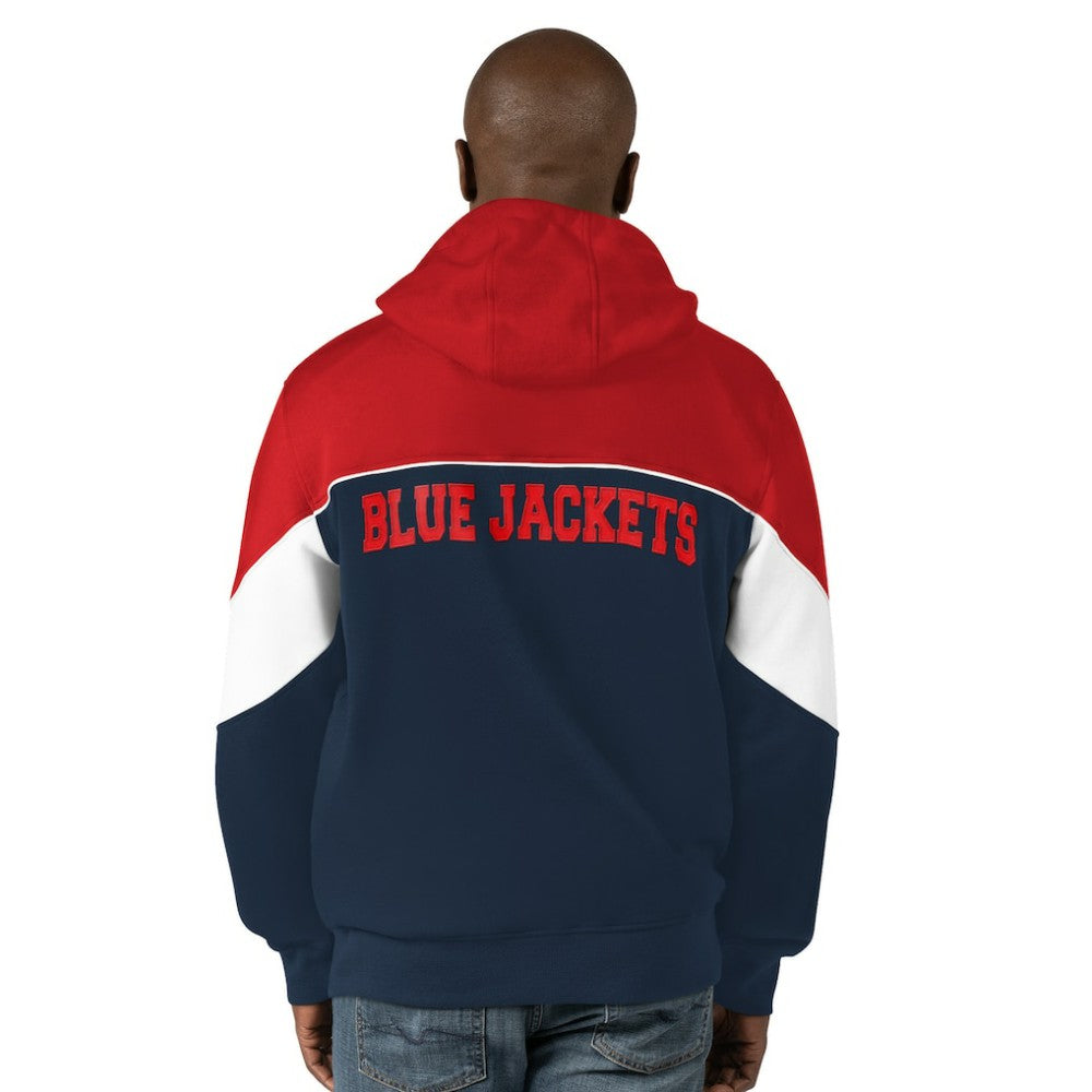 Columbus Blue Jackets Starter Power Forward Full-Zip Hoodie - Navy/Red - NHL