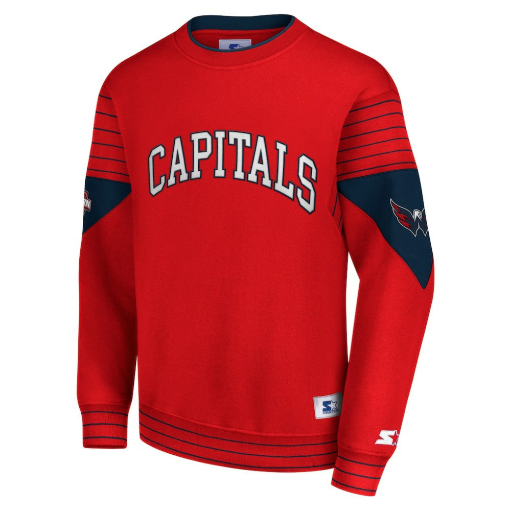 Washington Capitals Starter Faceoff Pullover Sweatshirt - Red - NHL