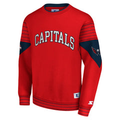 Washington Capitals Starter Faceoff Pullover Sweatshirt - Red - NHL