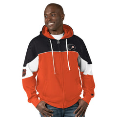 Philadelphia Flyers Starter Power Forward Full-Zip Hoodie - Black/Orange - NHL