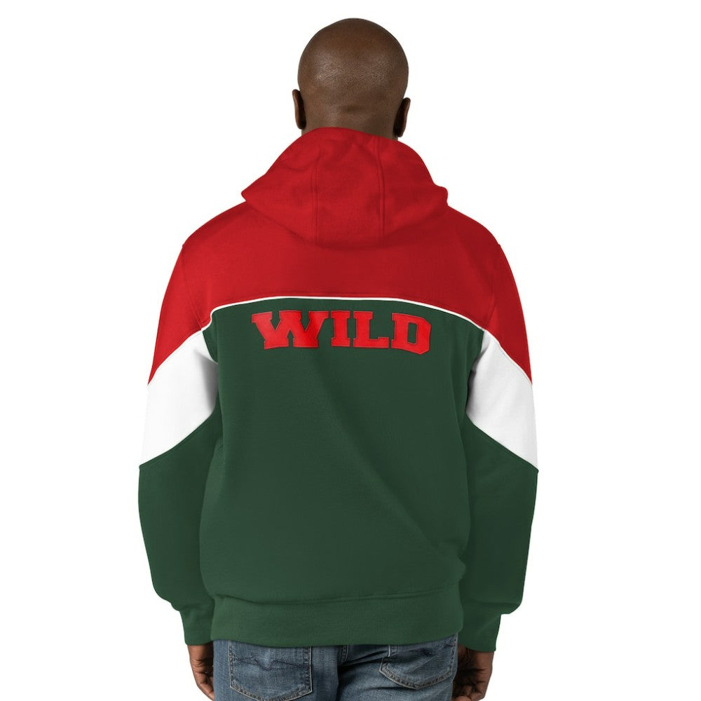 Minnesota Wild Starter Power Forward Full-Zip Hoodie - Green/Red - NHL