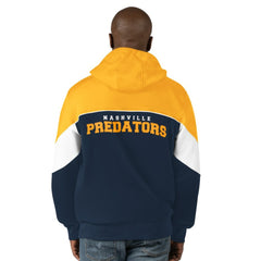 Nashville Predators Starter Power Forward Full-Zip Hoodie - Navy/Gold - NHL