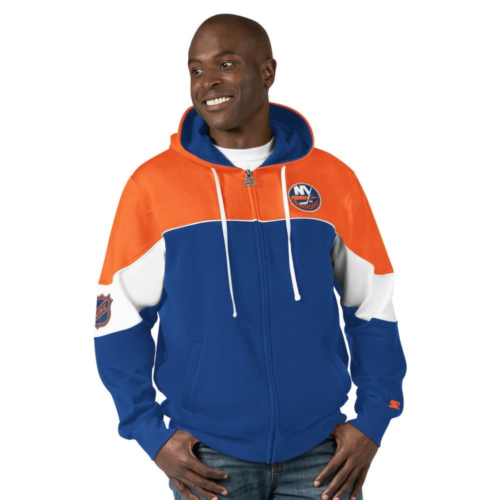 New York Islanders Starter Power Forward Full-Zip Hoodie - Royal/Orange - NHL