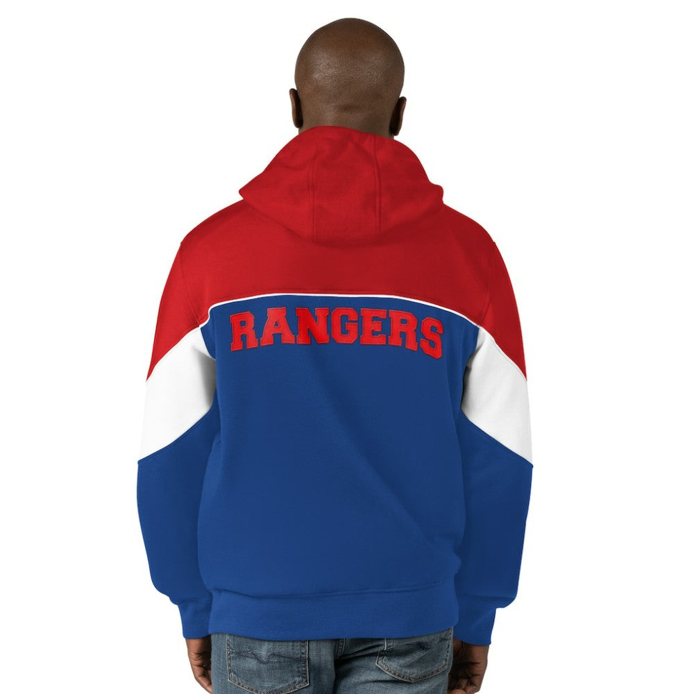 New York Rangers Starter Power Forward Full-Zip Hoodie - Blue/Red - NHL