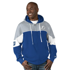 Tampa Bay Lightning Starter Power Forward Full-Zip Hoodie - Blue/Gray - NHL