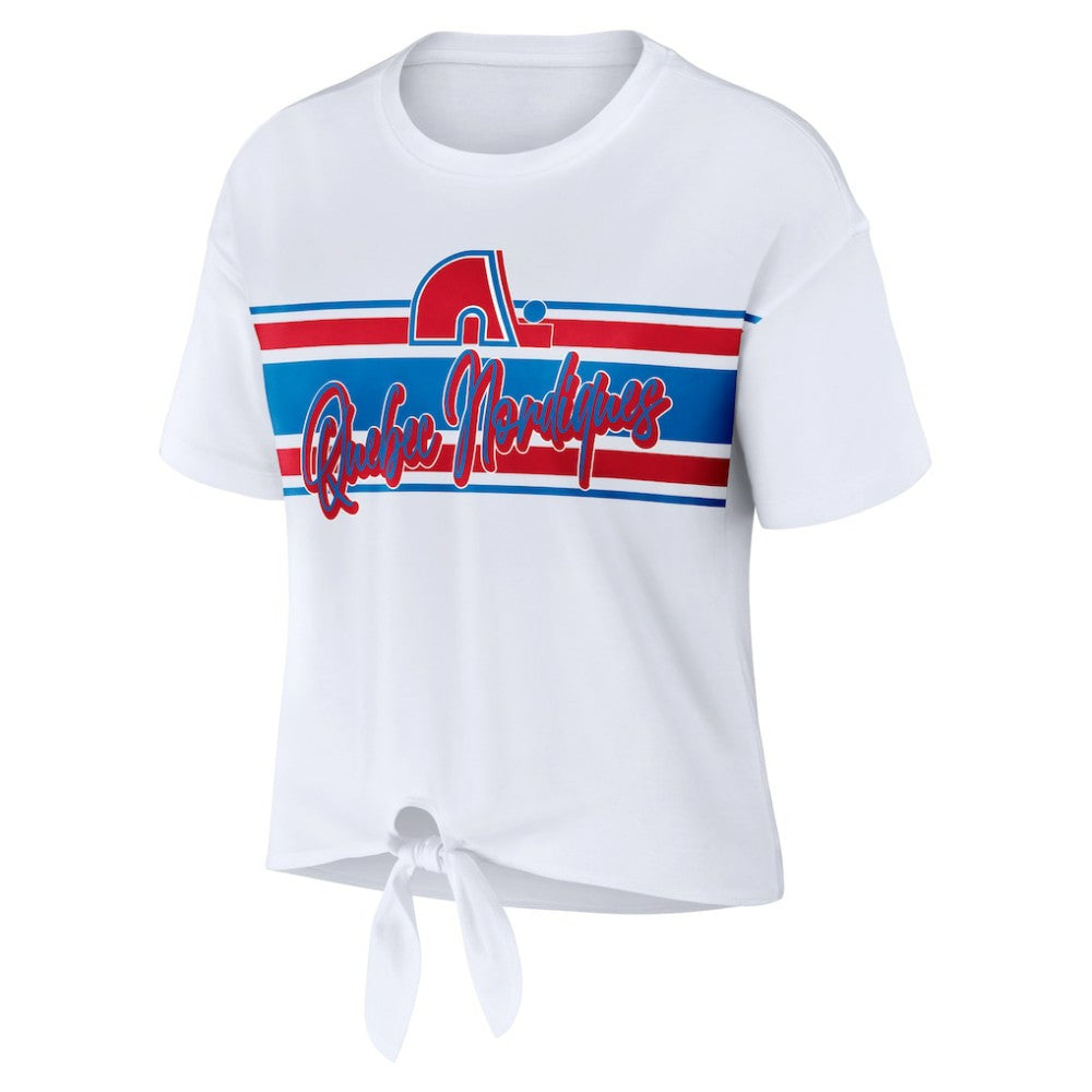 Colorado Avalanche WEAR by Erin Andrews Women's Front Knot T-Shirt - White - NHL