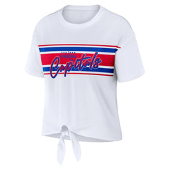 Washington Capitals WEAR by Erin Andrews Women's Front Knot T-Shirt - White - NHL