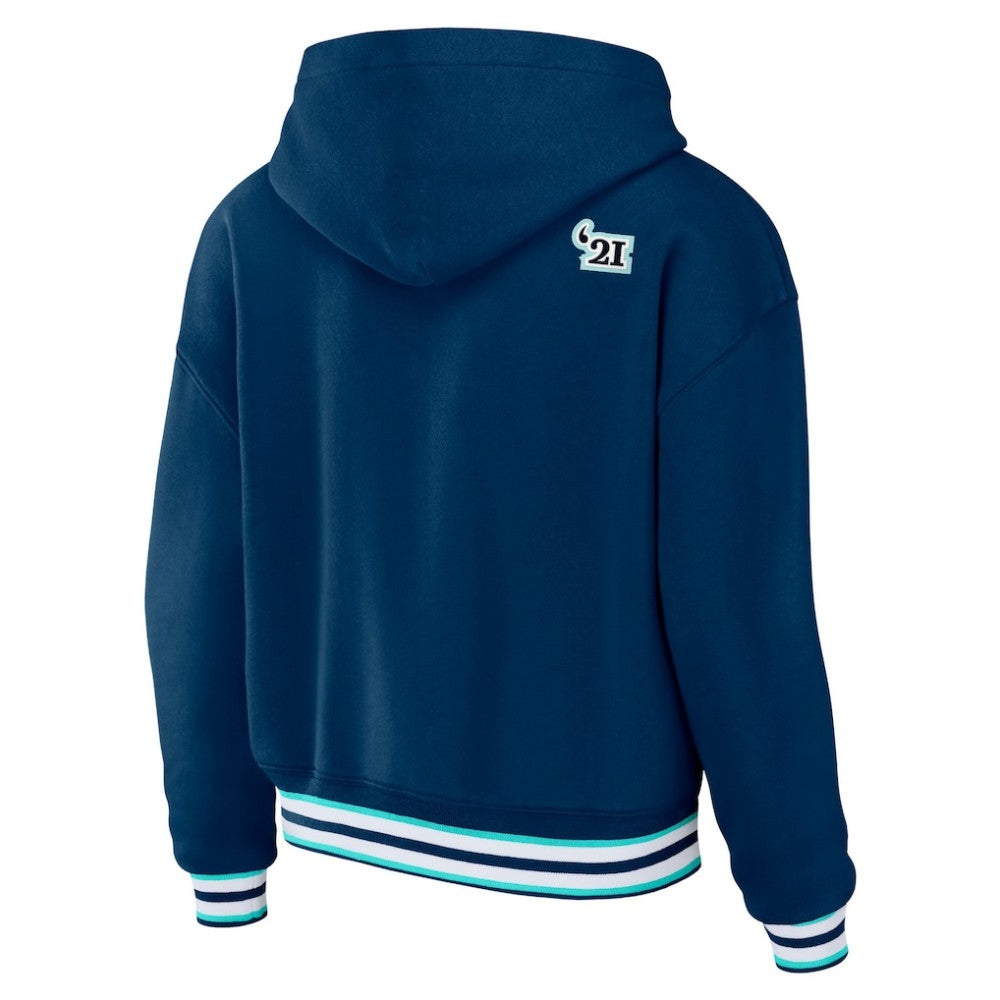 Seattle Kraken WEAR by Erin Andrews Women's Lace-Up Pullover Hoodie - Blue - NHL