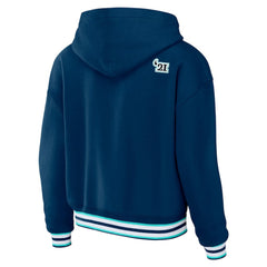 Seattle Kraken WEAR by Erin Andrews Women's Lace-Up Pullover Hoodie - Blue - NHL