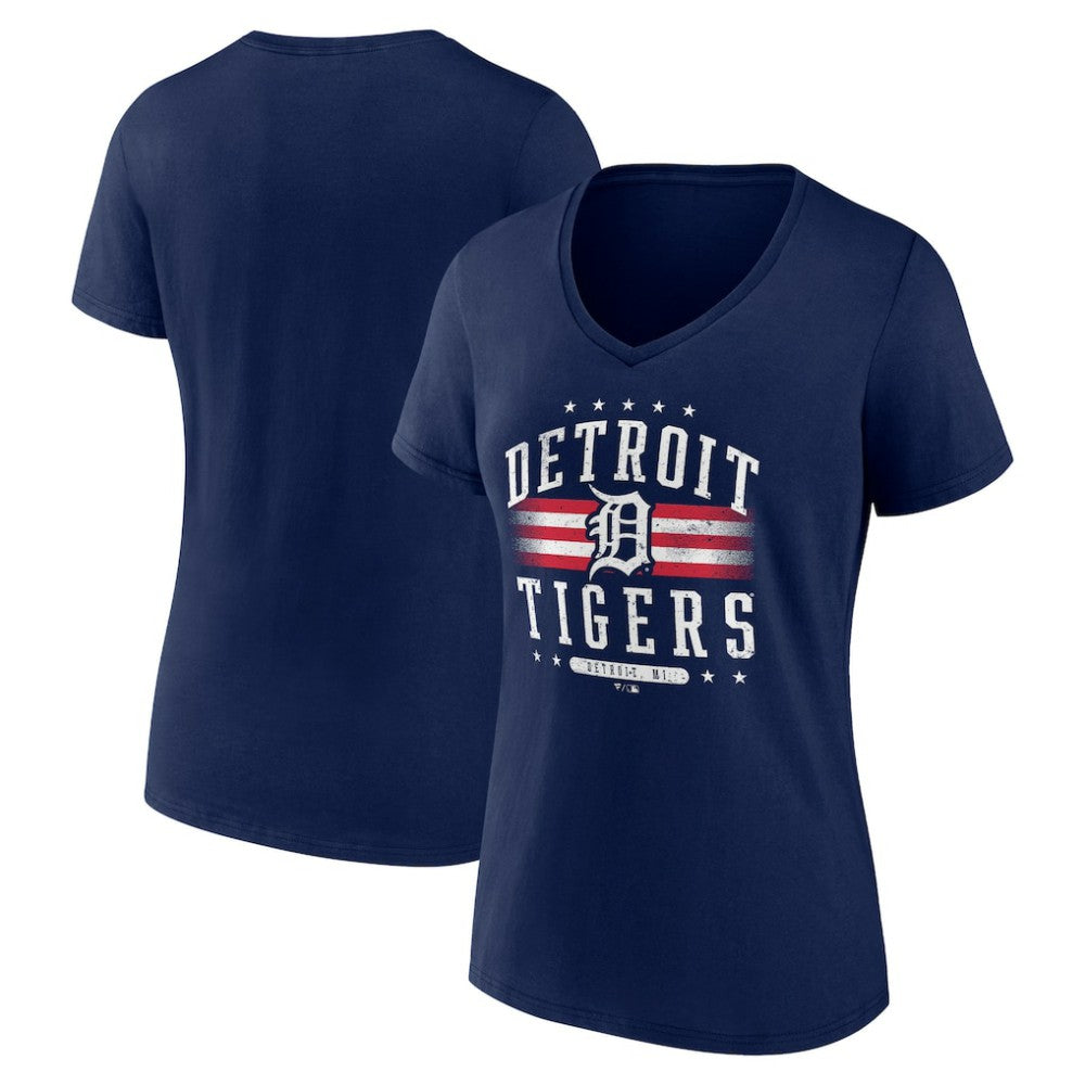 Detroit Tigers Women's Americana Team V-Neck T-Shirt - MLB