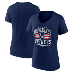 Milwaukee Brewers Women's Americana Team V-Neck T-Shirt - MLB