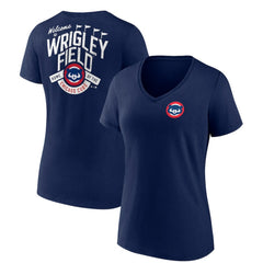 Chicago Cubs Women's Hometown Collection Wrigley V-Neck T-Shirt - MLB