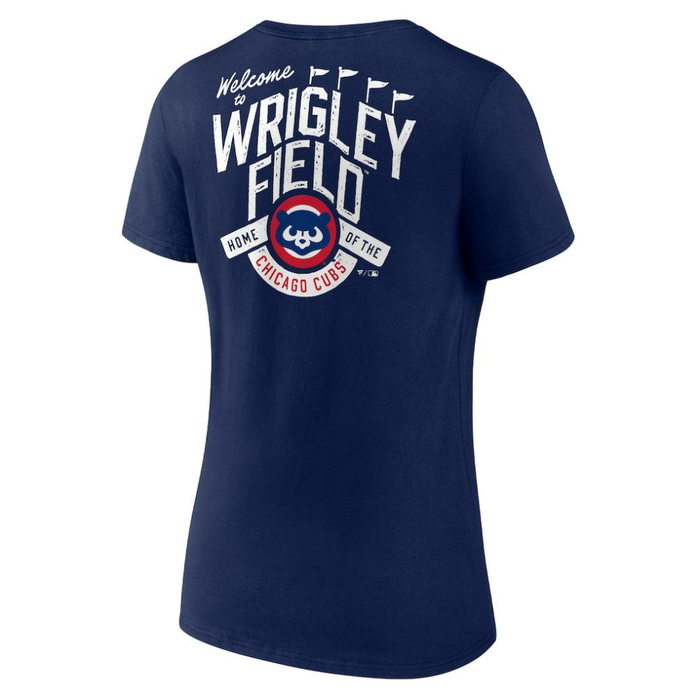 Chicago Cubs Women's Hometown Collection Wrigley V-Neck T-Shirt - MLB