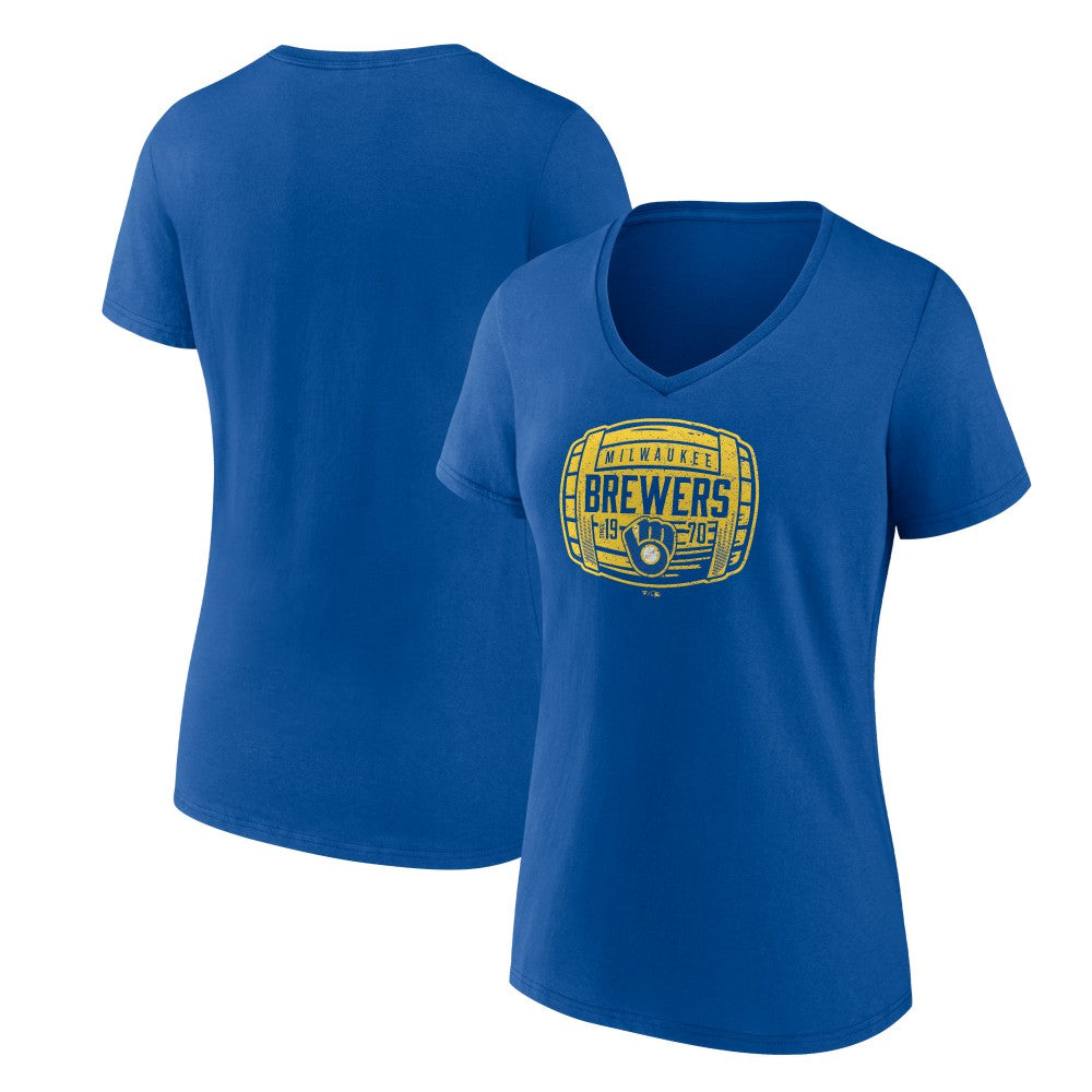 Milwaukee Brewers Women's Hometown Collection Barrel V-Neck T-Shirt - MLB