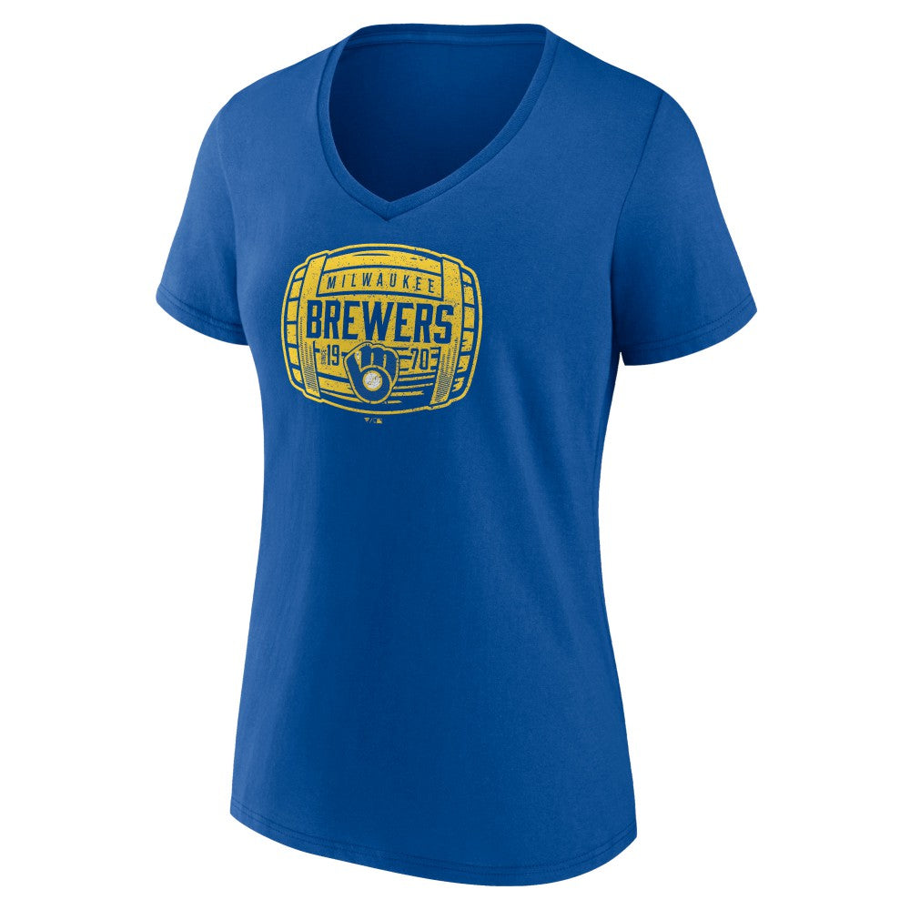 Milwaukee Brewers Women's Hometown Collection Barrel V-Neck T-Shirt - MLB