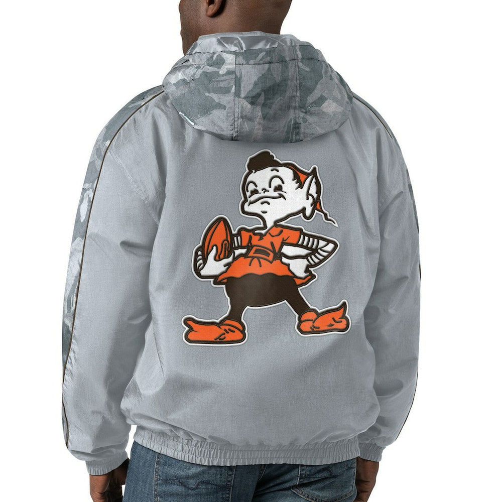 Cleveland Browns Starter Thursday Night Gridiron Throwback Full-Zip Jacket Gray | NFL