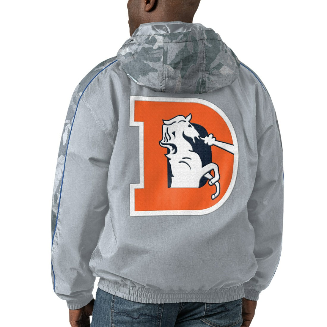 Denver Broncos Starter Thursday Night Gridiron Throwback Full-Zip Jacket Gray | NFL
