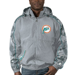 Miami Dolphins Starter Thursday Night Gridiron Throwback Full-Zip Jacket Gray | NFL