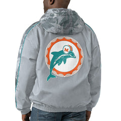 Miami Dolphins Starter Thursday Night Gridiron Throwback Full-Zip Jacket Gray | NFL
