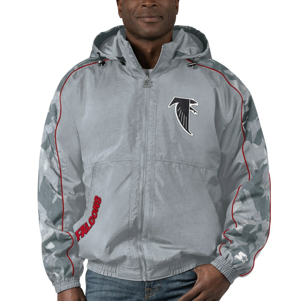 Atlanta Falcons Starter Thursday Night Gridiron Throwback Full-Zip Jacket Gray | NFL