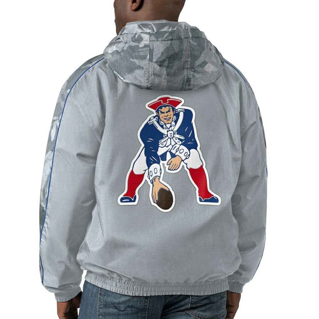 New England Patriots Starter Thursday Night Gridiron Throwback Full-Zip Jacket Gray | NFL