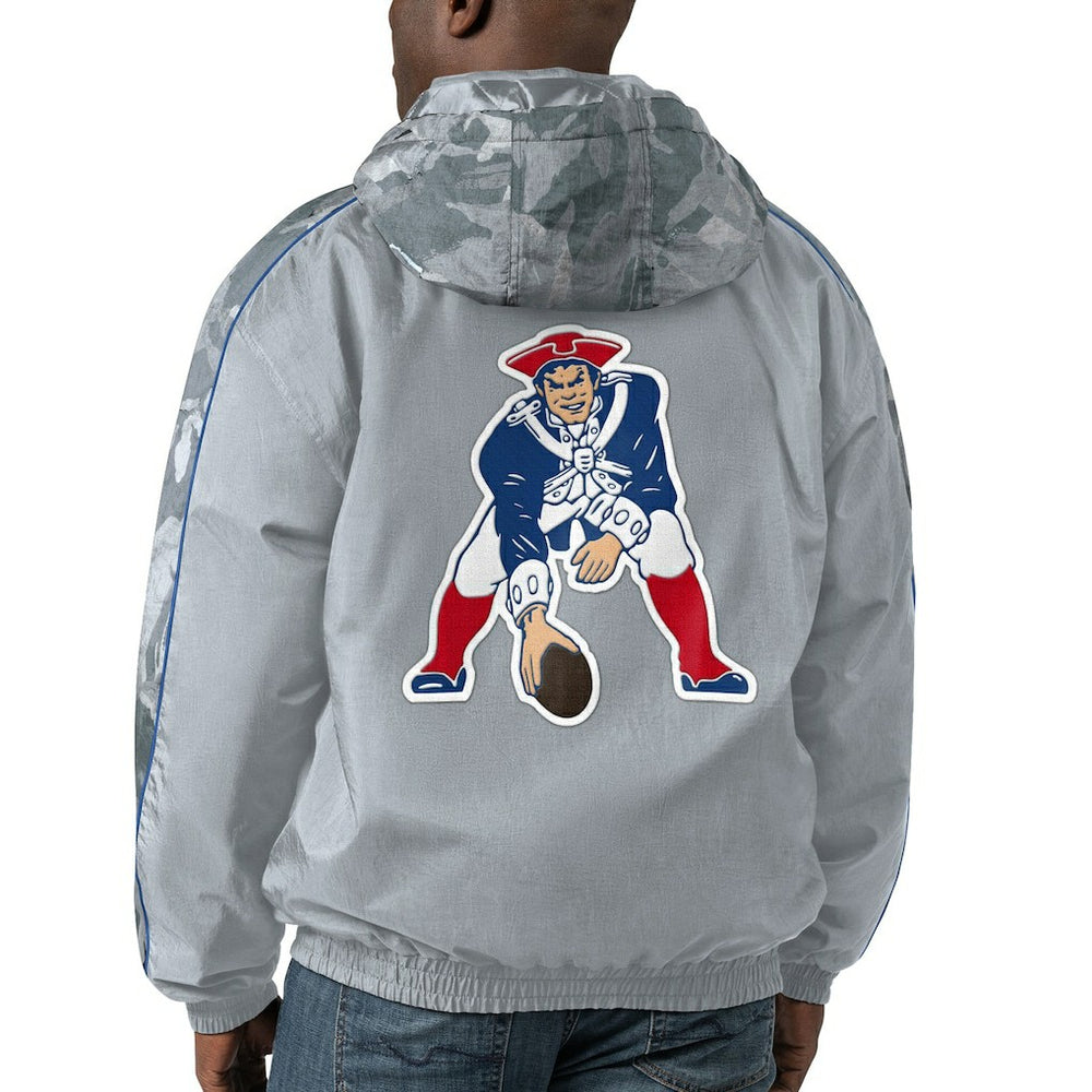 New England Patriots Starter Thursday Night Gridiron Throwback Full-Zip Jacket Gray | NFL