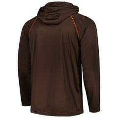 Cleveland Browns Starter Gridiron Classics Throwback Raglan Long Sleeve Hooded T-Shirt Brown | NFL