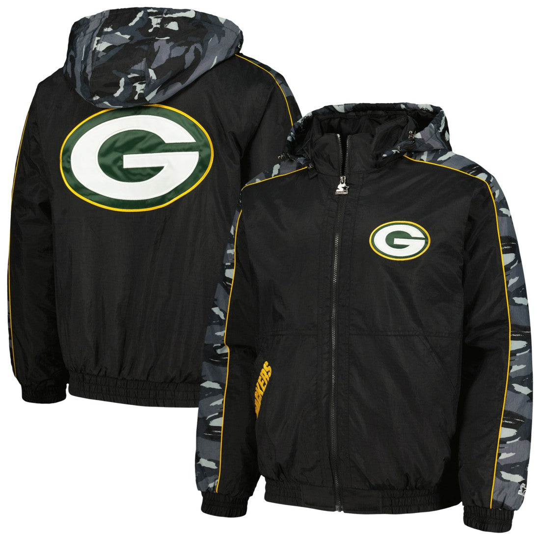 Green Bay Packers Starter Thursday Night Gridiron Full-Zip Hoodie Black | NFL