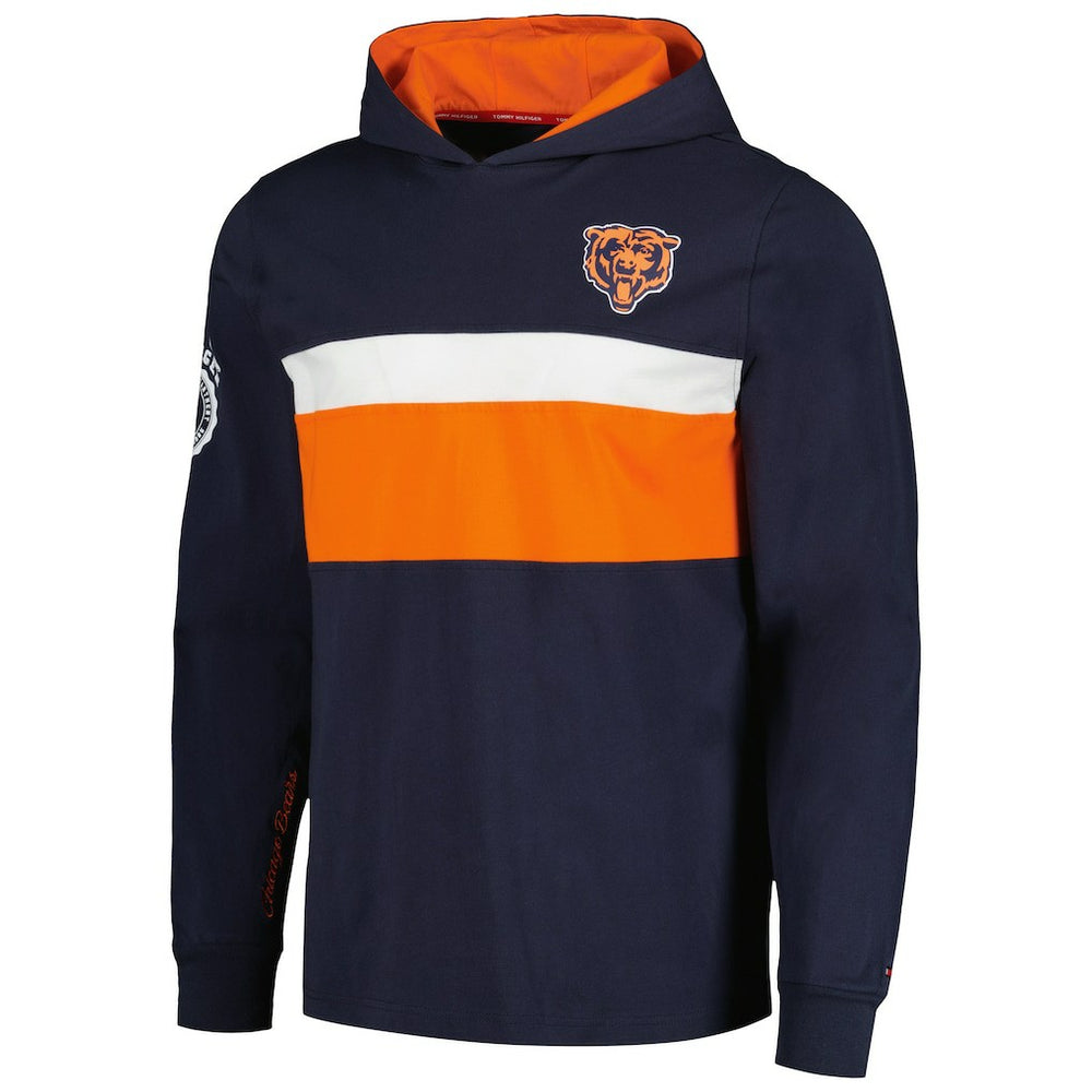 Chicago Bears Tommy Hilfiger Morgan Long Sleeve Hoodie T-Shirt Navy | NFL