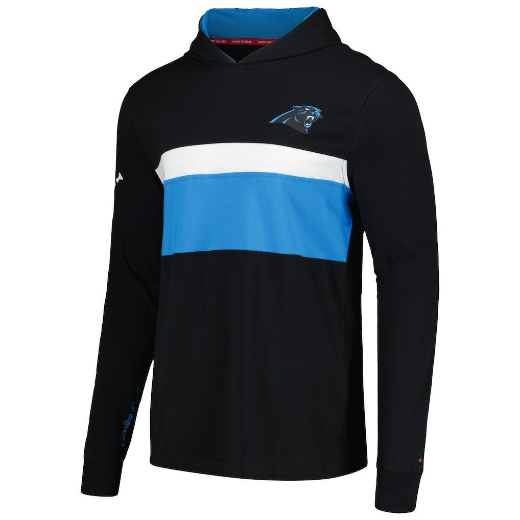 Carolina Panthers Tommy Hilfiger Morgan Long Sleeve Hoodie T-Shirt Black | NFL