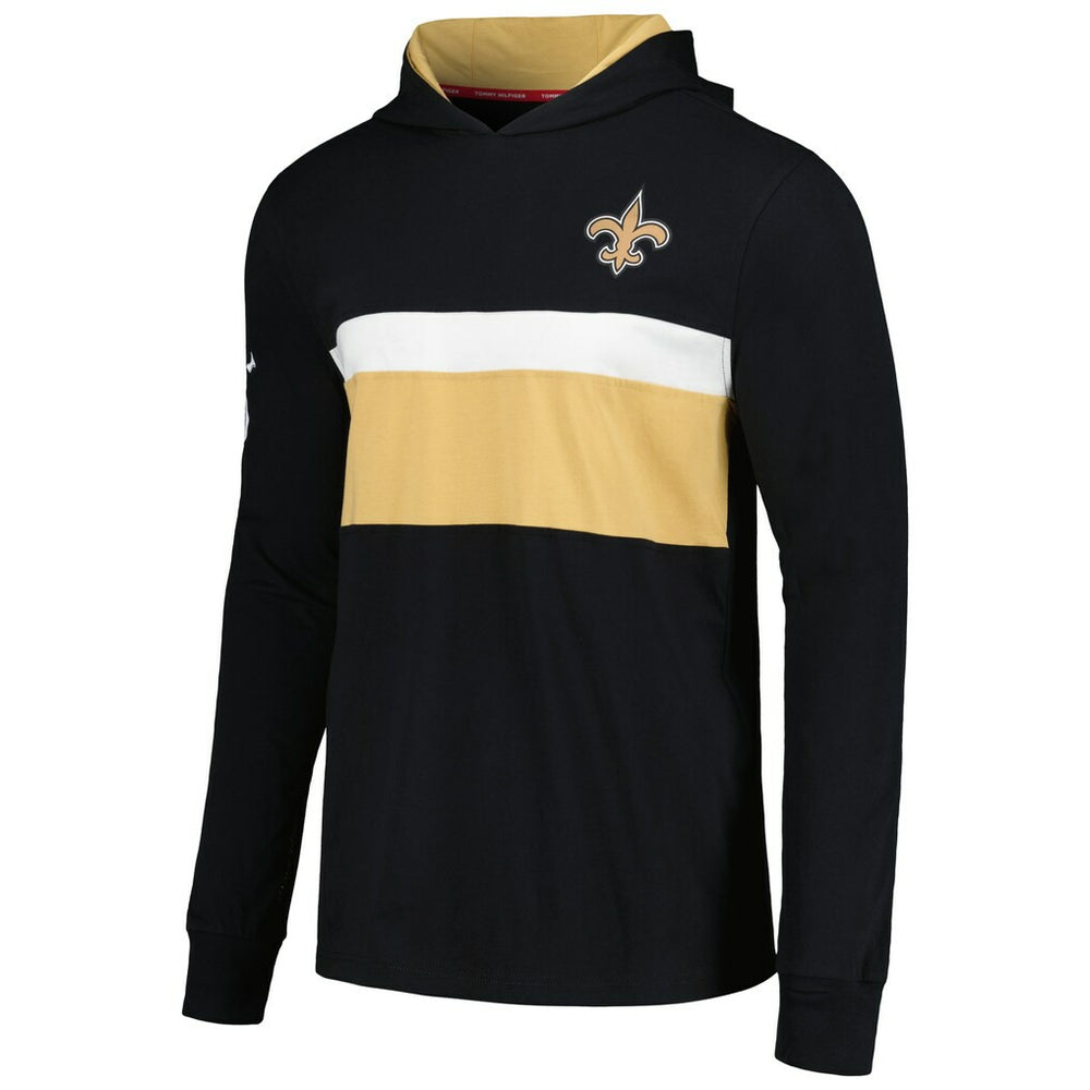 New Orleans Saints Tommy Hilfiger Morgan Long Sleeve Hoodie T-Shirt Black | NFL