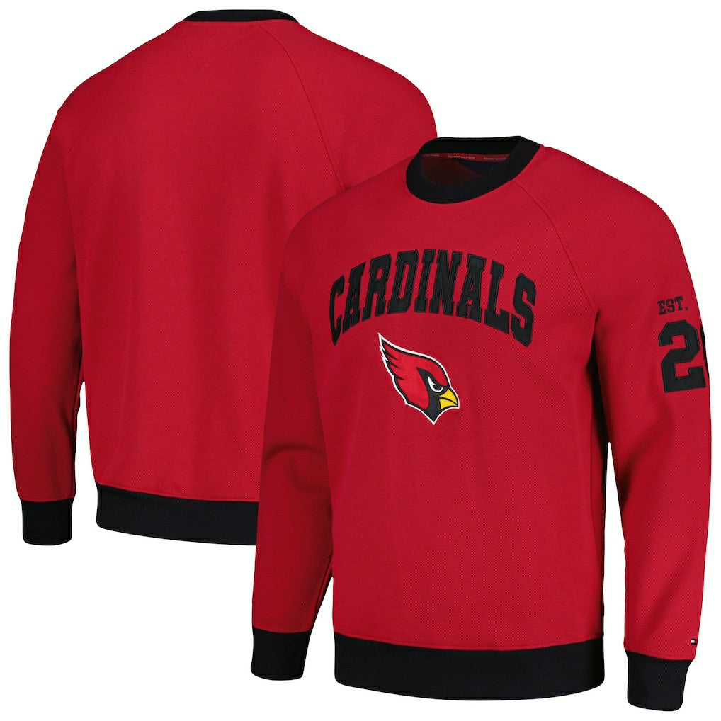 Arizona Cardinals Tommy Hilfiger Reese Raglan Tri-Blend Pullover Sweatshirt Cardinal | NFL