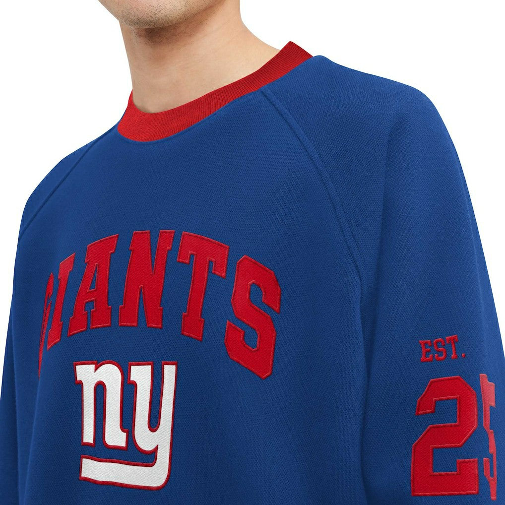 New York Giants Tommy Hilfiger Reese Raglan Tri-Blend Pullover Sweatshirt Royal | NFL