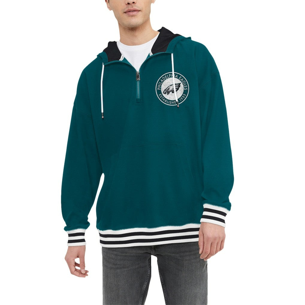 Philadelphia Eagles Tommy Hilfiger Midnight Aaron Quarter-Zip Hoodie Green | NFL