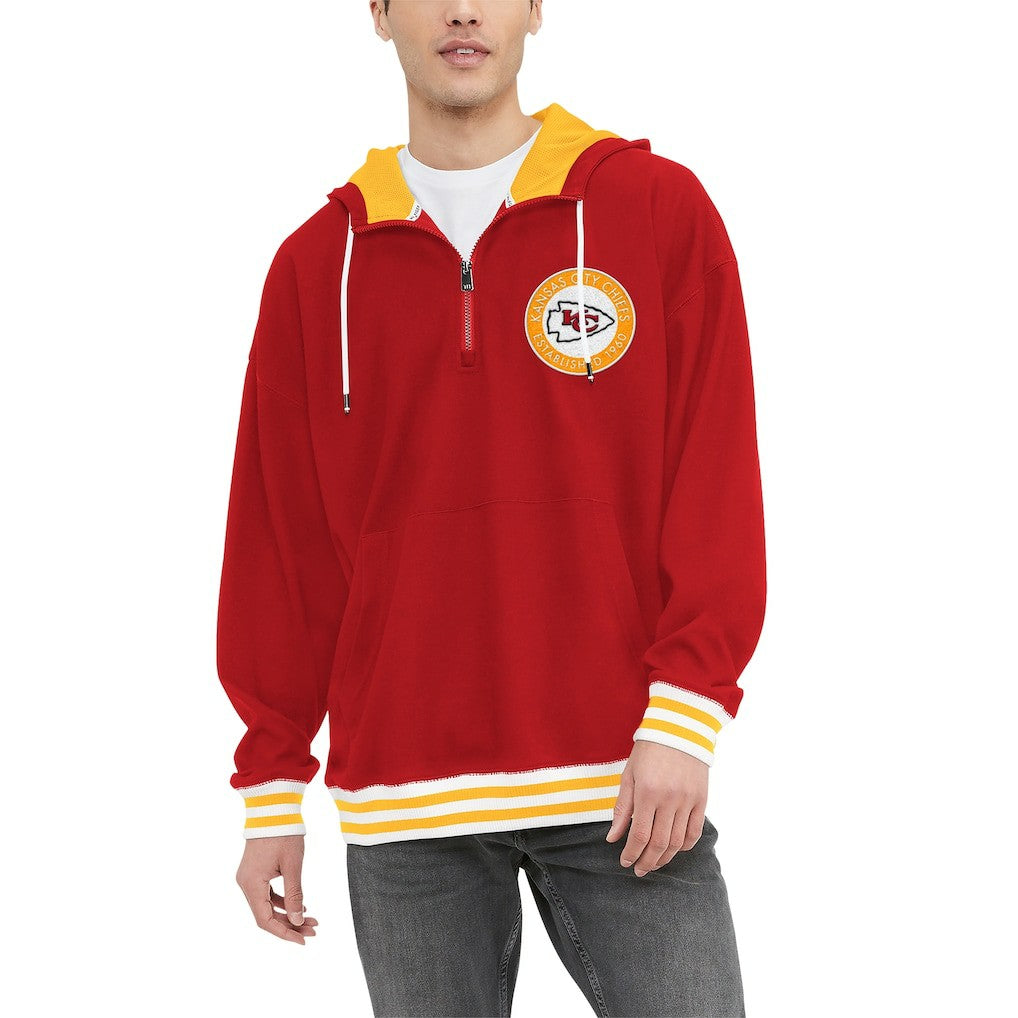 Kansas City Chiefs Tommy Hilfiger Aaron Quarter-Zip Hoodie Red | NFL