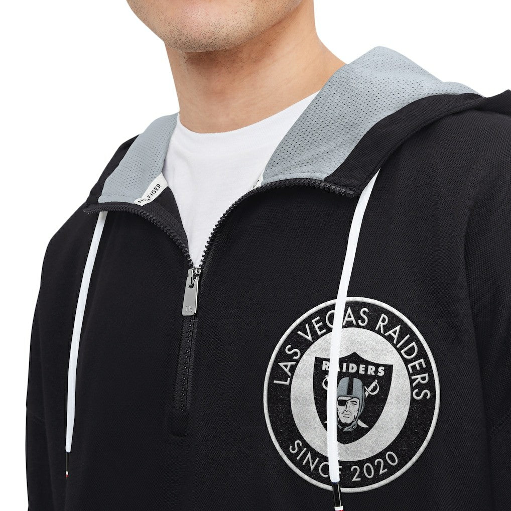 Las Vegas Raiders Tommy Hilfiger Aaron Quarter-Zip Hoodie Black | NFL