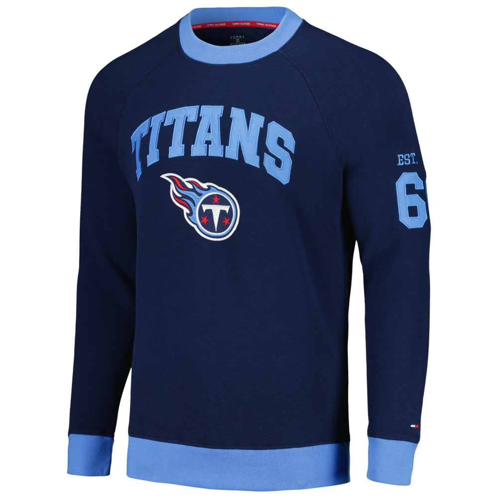 Tennessee Titans Tommy Hilfiger Reese Raglan Tri-Blend Pullover Sweatshirt Navy | NFL
